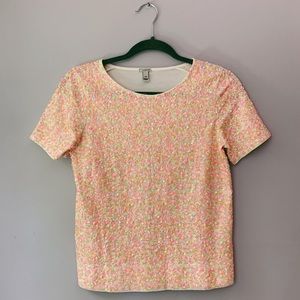 J.Crew Neon Sequined Top